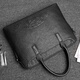 COW briefcase men's handbag large capacity business fashion men's bag C-9898 black 14 inches