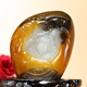 禄缘相苏州玉雕大师万子涵作品 和田玉罕见三色文武双财神摆件967克