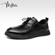 Millies Chaussures de commerce simples et polyvalentes pour hommes Commutation de chaussures en cuir décontractées pour hommes U1278 Black 42