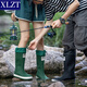 XLZT Mode japanische und koreanische hohe Röhrchenpaar Regenschuhe im Freien vielseitige wasserdichte Schuhe der Frauen wasserdichte Körperschwanzschuhe Schwarz 38 (240 mm)