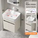 New Neiss new cream-style rounded corner bathroom cabinet ceramic integrated basin deepened and widened small apartment thickened stainless steel washbasin 4837 stainless steel hanging cabinet single cabinet (with a spray faucet + full set of accessories)
