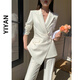 Sugargirl spring and autumn white small suit suit for women new goddess style professional formal wear high-end casual suit jacket white suit L
