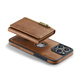 OneAgree 2-in-1 Multifunktionales iPhone 15/16 Pro Max Phone Hülle Apple 11/12/13/14 Generation Schutzkartentasche Split Brown iPhone12Promax