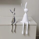 
Sitting long-eared rabbit ornaments Cute good rabbit ornaments Internet celebrity cartoon long-eared sitting rabbit sculpture living room electric black 28cm 9928cm
