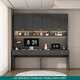 Hairison Package Installation Desk Bookshelf Computer Desk Corner Bookcase Integrated Study Table Customized Modern Home Workbench A07 Dark Gray Length 2200mm with Light