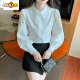 Camisa de algodón bordada de primer diámetro para mujeres 2025 Autumn New Fashion White White White White Versátiles Cy9227 White XL [sugerido 121-130Jin [Jin iguala 0.5 kg]]]