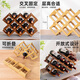 Tanbeiman red wine display rack red wine rack storage rack grid home installation-free wine rack ornaments small wine cabinet multiple bottles of wine desktop simple installation-free foldable primary color - two layers (thickened pure bamboo) 3 bottles