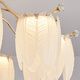 XMSJ Cream Style Light Luxury Living Room Master Light Bedroom Light French Feather Crystal Restaurant Creative Lamp 2024 New Chandelier Light Source Ra9710 Head Offline Voice