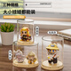 KAMAN single blind box storage display stand transparent dust-proof figure display cabinet desktop mini Bubble Mart display box basic model comes with 1 fixing glue