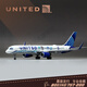 LIERUI ALOY-Flugzeugmodell 1: 200 United Airlines B757-200 Simulierte Passagierflugzeug-Ornamente Sammlung New York-New Jersey Landscape Painting + ein Meter Flugzeug Flugzeuge