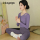 Double Show 2025 Super Hot Yoga Wear New Style Beautiful Pilates Training Set Purple Autumn and Winter Sports Fitness Long Sleeve Top Tsingtao Pear Long Sleeve M 100-110