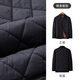 MONTAGUT Jacket Autumn and Winter Men's Lapel Sheep Wool Filled Diamond Check Cotton Jacket Cotton Warm Black 52