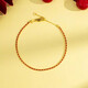 Zokai yellow 18K gold bracelet red rope zodiac year braided bracelet birthday gift about 1.3-1.4g