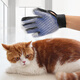 Juchuang Qilu cat gloves, anti-scratch and bite removal, 266 nails, cleaning, scratching, bathing, massaging brush, comb, cat and dog hair cleaning, 1 pink right hand