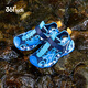 361 Children's shoes for boys and girls, sports and leisure toe-toe sandals, new summer style for middle and large children, soft soles, breathable children's beach shoes, light blue/earth blue/361 degrees white 35