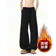 Digada American trendy high street scimitar pants for men in spring and autumn, loose vertical straight wide leg pants, sports and casual trousers SBXS-A160 black L (size is too large, it is recommended to take a smaller size)