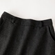 Late White New Product 2025 Autumn Fashion Casual Skirt Straight Solid Color Wool Skirt Without Belt Dark Gray L