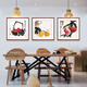 Zi Teng Suixuan Qi Baishi decorative painting new Chinese style living room background wall hanging painting bedroom dining room restaurant ink shrimp mural ink shrimp 40*40cm mahogany color solid wood frame