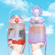 THERMOS膳魔师水杯女大容量夏季清仓款吸管杯耐高温大肚杯上学专用水壶 ZKBHSL-12159透明白400ml-吸管款