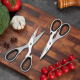 BAYCO stainless steel kitchen scissors with full steel handle, multi-functional and powerful kitchen chicken bone scissors and barbecue scissors BD2817