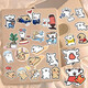 Cartoon line puppy stickers cute emoticon package stickers puppy mobile phone case computer suitcase decoration DIY hand account mobile phone stickers full set 50 pictures
