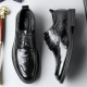 
CARTELO British hand-grabbing head-layer cowhide men's shoes business casual men's leather shoes color wedding shoes 9735 black 38