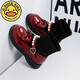 G.duck Little Yellow Duck Girls' Shoes Small Leather Shoes 2025 Children's Short Boots Princess Martin Boots Autumn and Winter Little Girls Black Boots HDL-Red 818 (Single Shoe) Size 37 Inner Length 22.9cm
