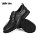 Walker Shop Commuting Men's Casual Leather Shoes First Layer Cowhide 2025 New Breathable and Comfortable Soft Sole Business Leather Shoes for Men Black Lace Up 40