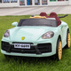 Tongxinyu children's electric car, four-wheeled, can sit on one person, with remote control, infant toy car, baby driving stroller, olive green, large battery, dual drive + Bluetooth music