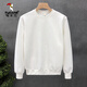 Woodpecker (TUCANO) simple dark pattern sweatshirt men's trendy brand round neck bottoming shirt 2025 spring and autumn new men's slim long-sleeved top white M