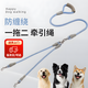 Zhizhou one-to-two traction rope, anti-tangle dog leash, dog-walking rope, one-to-two pair of dog chains, double-headed dog leash, Huxinlan double-headed integrated traction rope 1.0CM+0.6CM (continuous pulling)