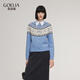 Gloria new winter product Fair Isle woolen cardigan 1ENC6J1H0 21J blues jacquard XXS