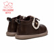 Fuluo Mi Girls Toddler Shoes Winter Sweet and Versatile Short Boots Infants and Toddlers Non-Slip Plus Velvet Baby Cotton Shoes Brown 27