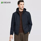 Shanshan (FIRS) Velvet Detachable Hooded Jacket Men's 2025 Autumn New Windproof Commuting Business Thick Jacket 515 Navy XL (180)