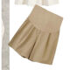 Meng Yilan (Mengyilan) Entbindungs-Tops, kleiner Duftstil 2025 Sommer-Mutterschaftskleid, modische Bauchabdeckung, kleiner Mensch, modische Bauchunterstützungshose, Aprikosenfarbe Color Top + Bauchunterstützungsshorts [hochwertiger Rabatt L [Empfohlen 100-120 Jin [Jin gleich 0,5 kg]]