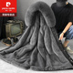 皮尔卡丹（pierre cardin）海宁派克服皮草大衣外套男款皮毛水貂绒獭兔毛内胆中长款冬季 灰色内胆-中长款 XL 建议115-130斤