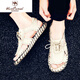 Western Camel (Vancamel) Sandalias de cuero 2024 Nuevos zapatos de cuero en el cuero Sandalias de playa Men Hy/Hy9926-A-Apricot Color 39