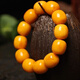 Xingtang, with national inspection certificate, natural chicken fat yellow beeswax bracelet for men, genuine amber old honey barrel beads, 18mm each