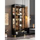 Zhen yiju moderno simple gabinete de vinos de vinos de vidrio pequeño gabinete de pintura contra el gabinete de almacenamiento de la sala de estar de la pared Gabinete vertical de lujo 1098#1.4 metros de largo