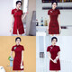 Jie Yintong Spring and Summer Wedding Clothing Mother-in-law Wearing Cheongsam Red Cheongsam 2025 Summer New Chinese Style Small Body Low Neck 683 S