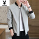 Playboy (PLAYBOY) Jacket Men's Jacket Autumn Thick and Optional Large Size Casual Men's Tops New Young and Middle-aged Men's Clothing 2090-Khaki Velvet Thickened Black Velvet XL 110-130Jin Jin is equal to 0.5 kg
