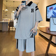 
Xiyu Youth T-shirt Sports Set with Trendy 2024 New Loose Short-Sleeved Top Men's Clothes Summer 5012 Black (Short Sleeve + Shorts) M (70-100Jin [Jin equals about 0.5 kg])