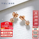 Xie Ruilin (TSL) 18K rose gold earrings plain gold basic color gold earrings AG541