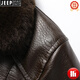 JEEP SPIRIT 2026 new middle-aged and elderly men's leather jacket with velvet and thickened dad autumn and winter coat grandpa winter leather jacket black zipper style 58 weight 155-170 Jin Jin is equal to 0.5 kg