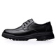 
Portulese leather shoes for men versatile lace-up business formal casual shoes lightweight round toe daddy shoes 6627 black 44