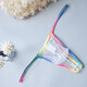 Taoluo Thong Men's Sexy Low Waist Transparent Pouch Men's Sexy High Elastic Underwear White S