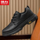 Warrior Business Retro Casual Work Shoes Мужчины кружевные кожаные туфли мужчины 1632 черные 43