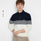 Navikel Italian dinghy 25 autumn and winter new men's half open collar pullover sweatshirt cotton color block top 1335845502