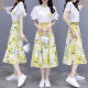 
YOEKBIRD French sweet chiffon dress for women in summer 2025 new temperament waist-hugging floral skirt two-piece set 9767# pink original spot set S