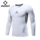 The right clothes fit men's tight training clothes sports tops high-elastic running quick-drying compression long-sleeved T-shirt 508-white thin top XXS height [120-130]